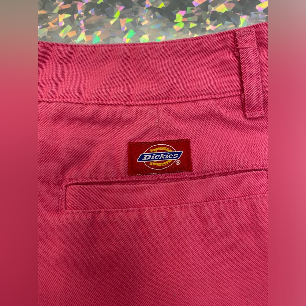 Y2K Vintage Hot Pink Dickies Capris + Butterfly Tube Top Outfit XS/S 3 Juniors - Picture 7 of 16